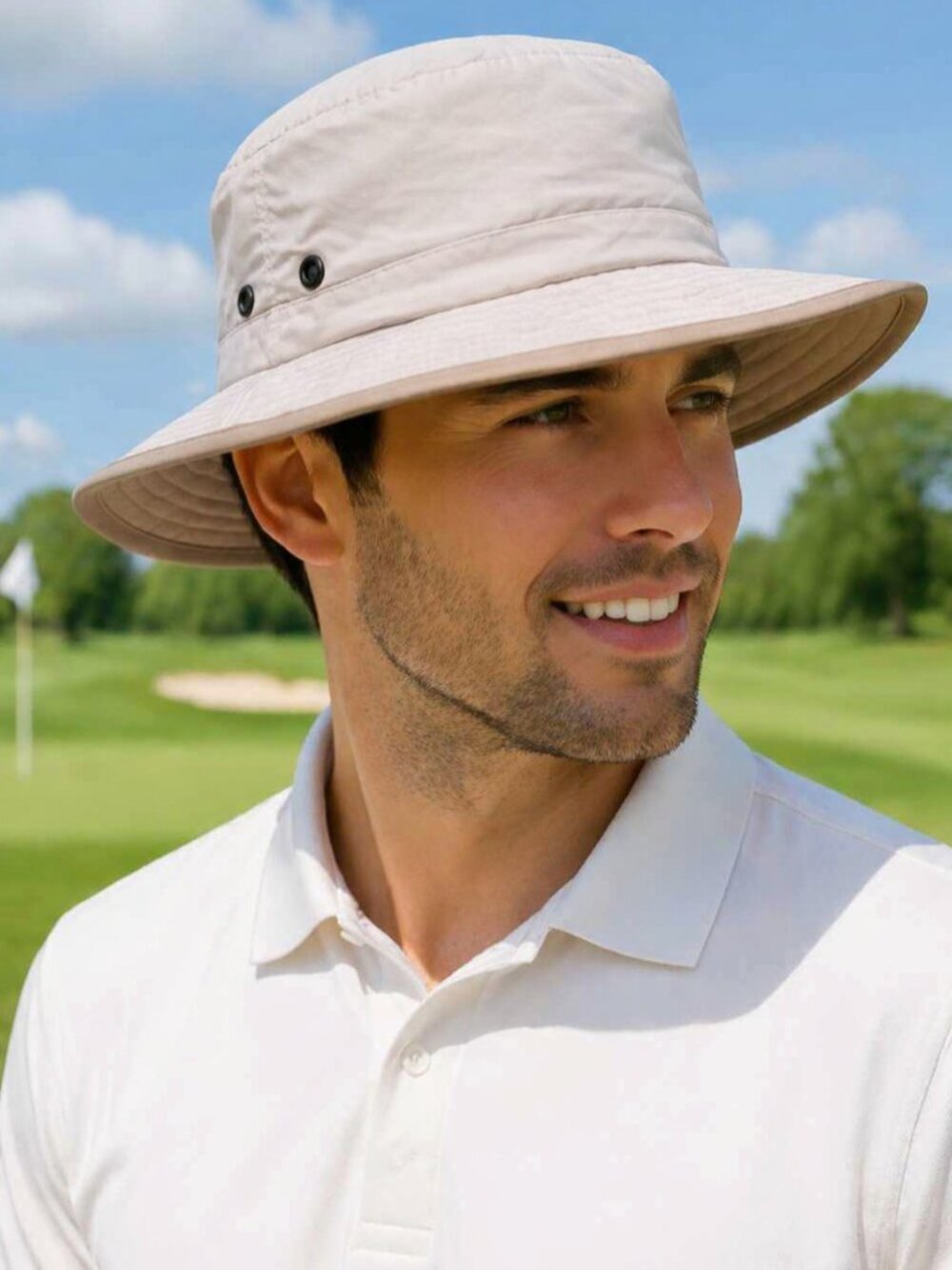 Ahead Performance Golf Bucket Hat with UPF 50+ Sun Protection Light Khaki New